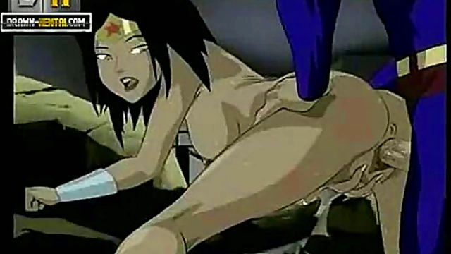 Superman Pleases Wonder Woman With Anal, Blowjob & Creampie Facial