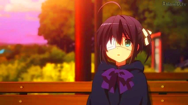 Romantic Chuunibyou Anime Couple Engage in Steamy Love Scene