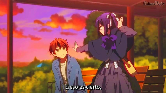 Romantic Chuunibyou Anime Couple Engage in Steamy Love Scene