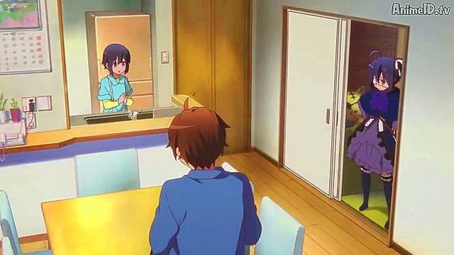 Romantic Chuunibyou Anime Couple Engage in Steamy Love Scene