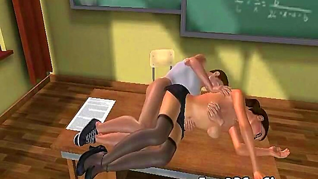 Brunette With Glasses Gets Fucked Hard In Sexy 3D Anime Action