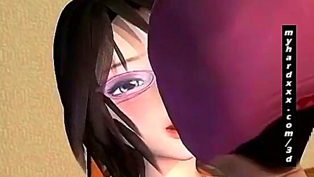 Geeky 3D Anime Babe Slurps Hot Cum In Hungry Blowjob Session