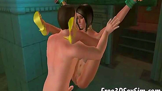 Tied Up 3D Cartoon Honeys Get Fucked Hardcore In Sexy Group BDSM Scene