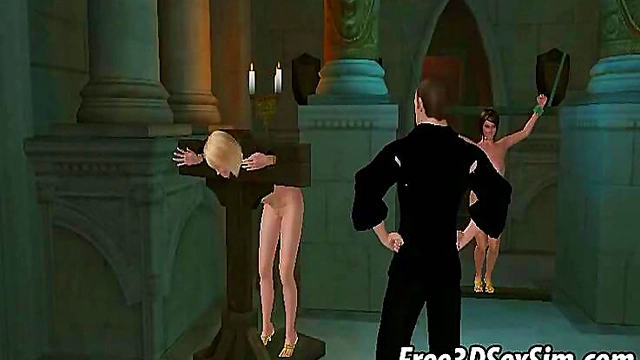 Tied Up 3D Cartoon Honeys Get Fucked Hardcore In Sexy Group BDSM Scene