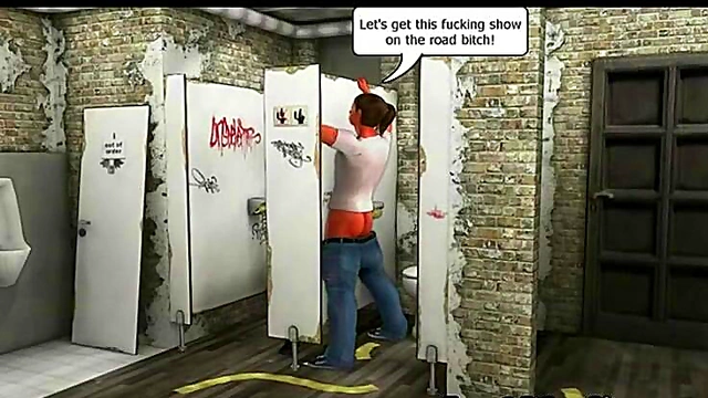 Busty Brunette Sucks Dick Through Glory Hole For 3D Anime Blowjob Feast