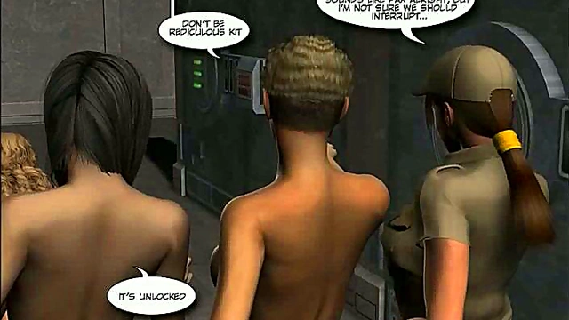 Teen Lesbians Engage in Intense 3D Group Sex with Strapon BDSM Action