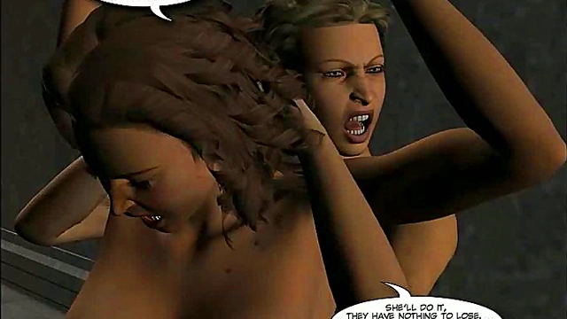 Teen Lesbians Engage in Intense 3D Group Sex with Strapon BDSM Action