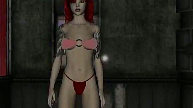 Redhead Stripper Dances On Stage Before Hardcore 3D Blowjob Session