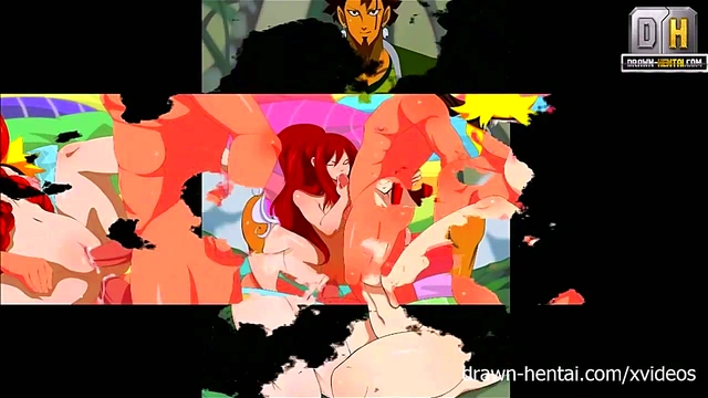 Hentai Fairy Tail Compilation – Lucy & Erza's Group Sex Slideshow