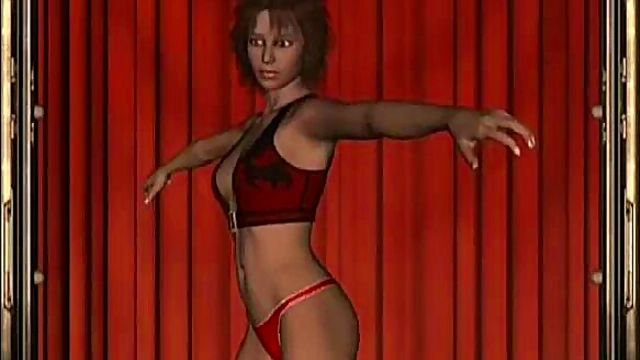 Virtual Big-Titted Anime Babe Strips Teasingly at Sleazy Club for Hardcore Fun