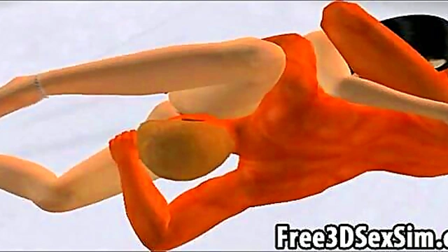 Sexy 3D Brunette Sucks Dick While Getting Licked Hardcore