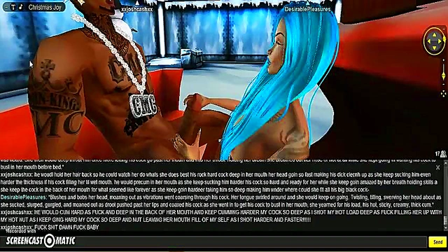 Horny Anime Chick Gets DP Action & Xmas Blowjob Festivity Treat