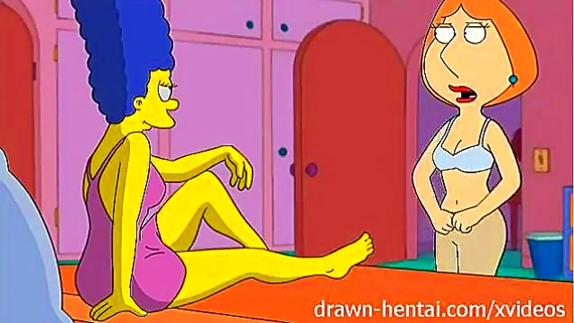 Lois Griffin & Marge Simpson Lesbian Hentai Cartoon Action