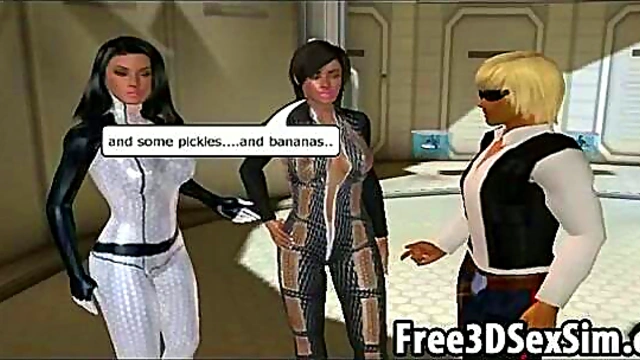 Sexy 3D Cartoon Babes Get Fucked Hard On A Spaceship