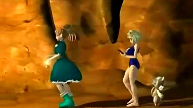 Sexy 3D Hentai Babe With Nice Tits Fights Hot Monster For Pleasure