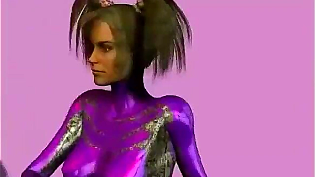 Topless 3D Cybergirl Dances Seductively Before Hardcore Blowjob Action