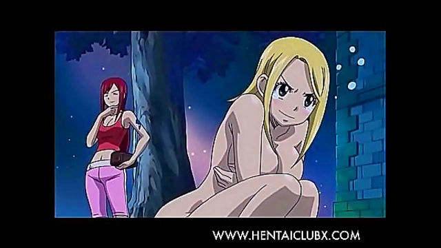 Funny Moments & Fan Service from Fairy Tail OVA 1 - Hot Anime Girls Tease!