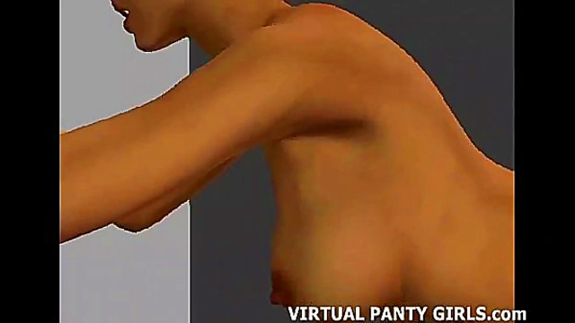 Blonde 3D Anime Babe Rubs Hairy Pussy & Gives Intense Blowjob