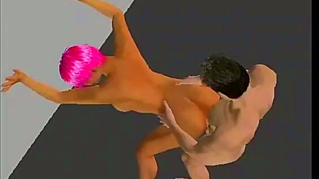 Blonde 3D Anime Babe Rubs Hairy Pussy & Gives Intense Blowjob