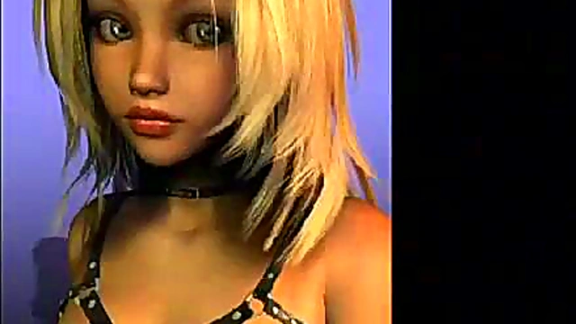 3D Hentai Babe Rubs Her Trimmed Pussy & Gives Blowjob With Big Tits