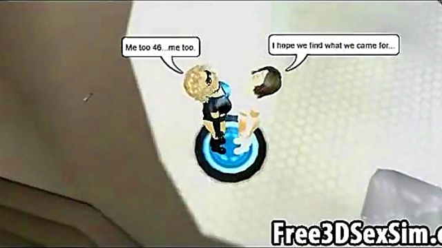 Two Sexy 3D Cartoon Babes Take Turns Sucking Hard Dick