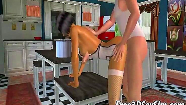 Foxy 3D Cartoon Maid Gets Bent Over for Hardcore Doggy Style Fucking