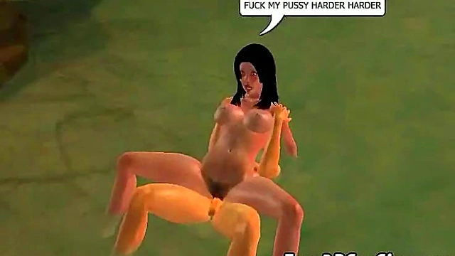 Foxy 3D Brunette Babe Gets Fucked Hardcore Outdoors