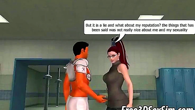 Redhead Anime Babe Fucks Jock Hard With Strap-On Toy