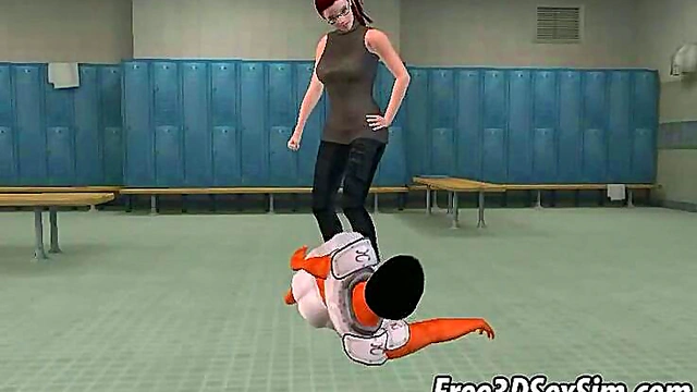 Redhead Anime Babe Fucks Jock Hard With Strap-On Toy