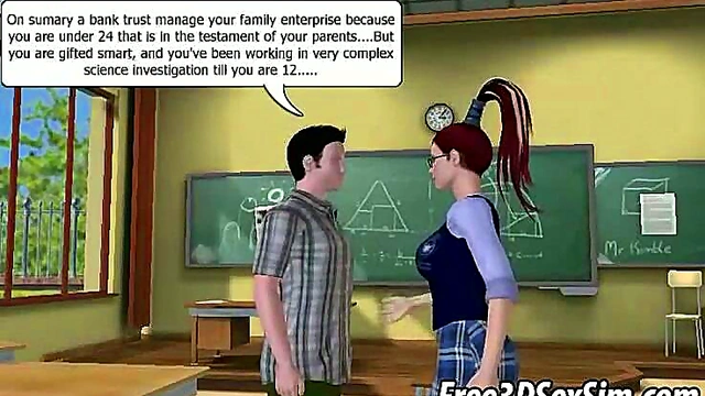 Redhead Anime Babe Fucks Jock Hard With Strap-On Toy