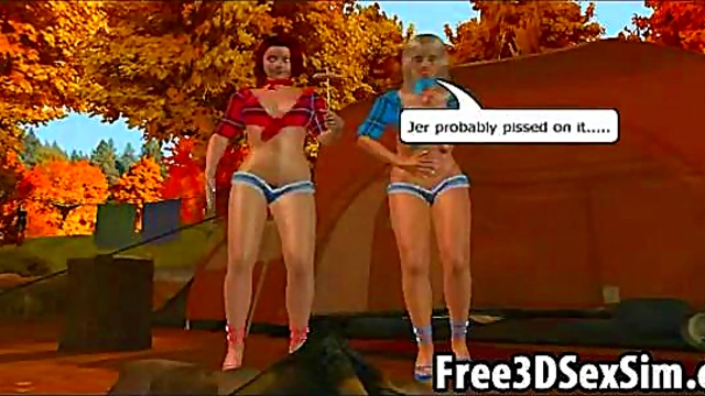 Tasty 3D Cartoon Babes Get Fucked Outdoors in Anime Group Action