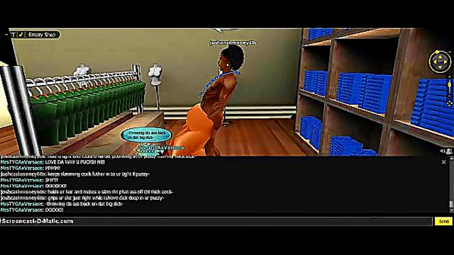 3D Cartoon Anime Chick Gets Gold-Toned Dick In Every Hole On IMVU Game