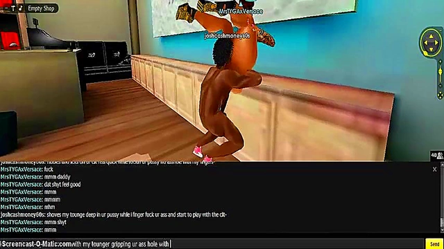 3D Cartoon Anime Chick Gets Gold-Toned Dick In Every Hole On IMVU Game