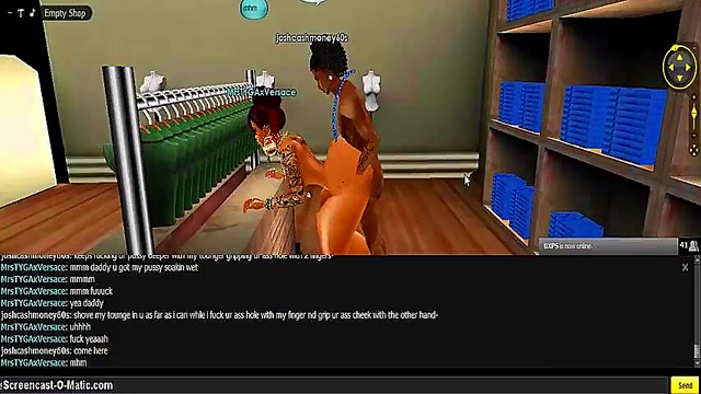 3D Cartoon Anime Chick Gets Gold-Toned Dick In Every Hole On IMVU Game