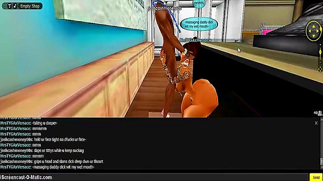 3D Cartoon Anime Chick Gets Gold-Toned Dick In Every Hole On IMVU Game