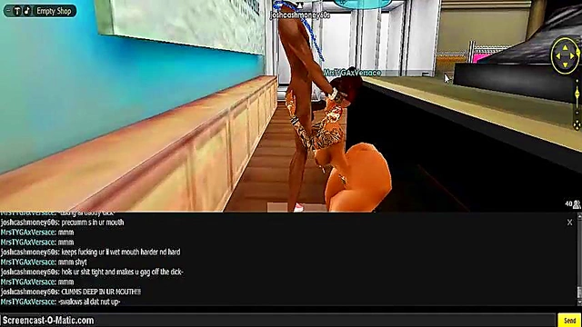 3D Cartoon Anime Chick Gets Gold-Toned Dick In Every Hole On IMVU Game