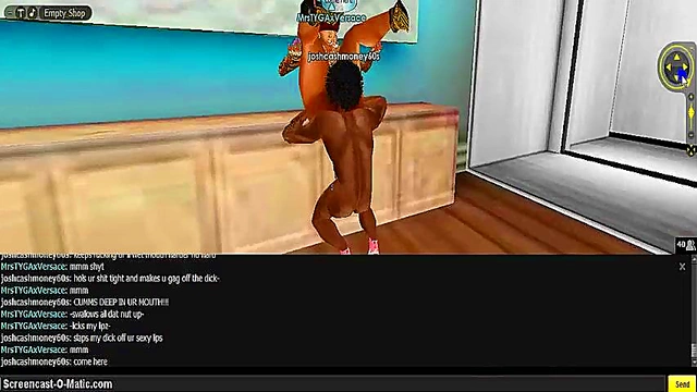 3D Cartoon Anime Chick Gets Gold-Toned Dick In Every Hole On IMVU Game