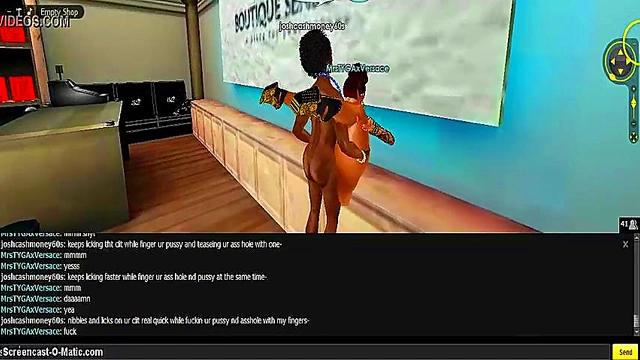 3D Cartoon Anime Chick Gets Gold-Toned Dick In Every Hole On IMVU Game