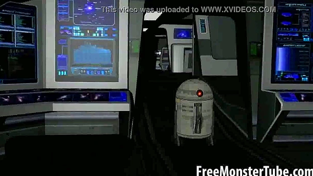 3D Cartoon Brunette Babe Toyed By R2-D2 For Fantastical Anime Fun