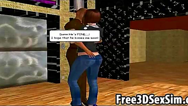 Sexy 3D Cartoon Brunette Sucks Hard Cock For Intense Blowjob Session