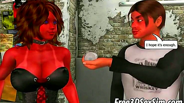 Busty 3D Anime Babe Gets Fucked Hard Through Glory Hole