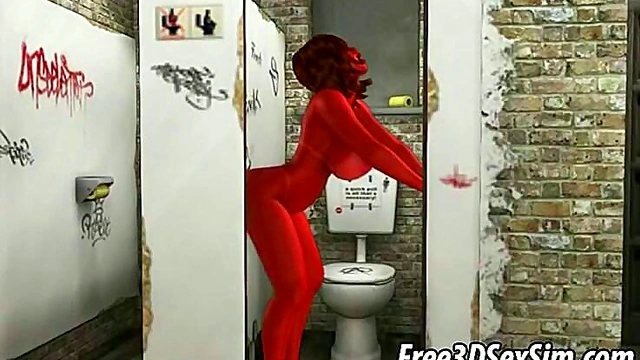 Busty 3D Anime Babe Gets Fucked Hard Through Glory Hole
