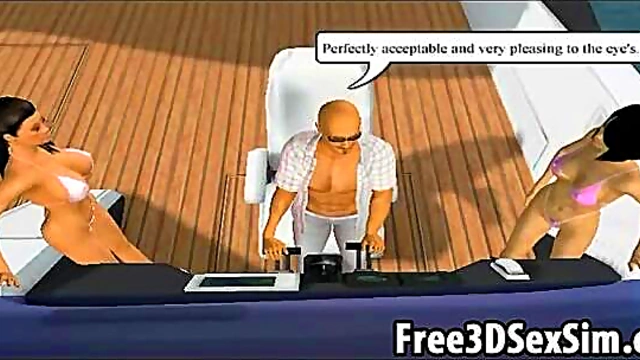 Sexy 3D Cartoon Hotties Enjoy A Steamy Boat Ride Together