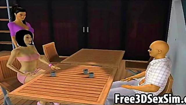 Sexy 3D Cartoon Hotties Enjoy A Steamy Boat Ride Together