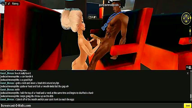 3D Cartoon Couple Engages inSTEAMy IMVU Game Session