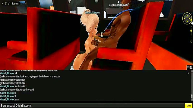 3D Cartoon Couple Engages inSTEAMy IMVU Game Session