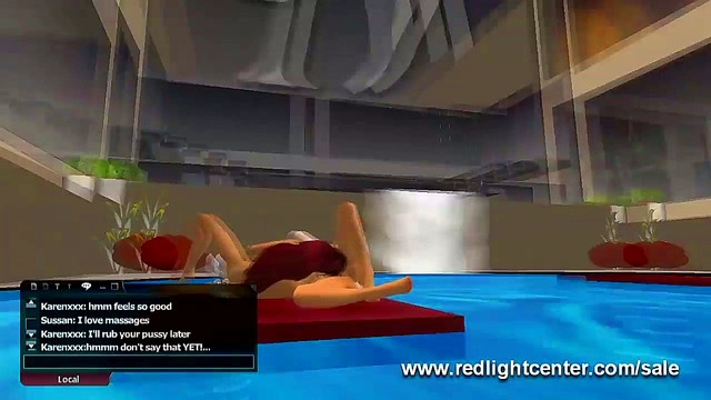 Virtual Red-Light Pool Party – 3D Avatars Engage in Hot Cybersex Thriller