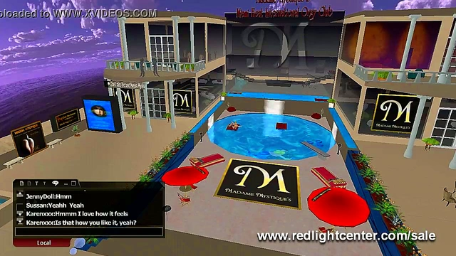 Virtual Red-Light Pool Party – 3D Avatars Engage in Hot Cybersex Thriller