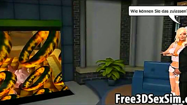 Classy 3D Cartoon Blonde Sucks Dick & Fucks Hardcore For Savage Orgasm