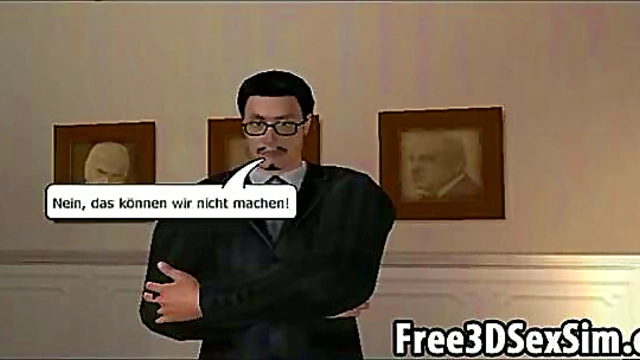 Classy 3D Cartoon Blonde Sucks Dick & Fucks Hardcore For Savage Orgasm